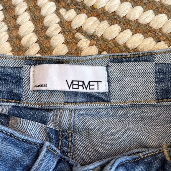 Vervet Jean Shorts Medium Checkered Distressed - Picture 5 of 5